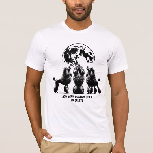 Poodle Howling Dierenvriend Gift T-shirt (Voorkant)