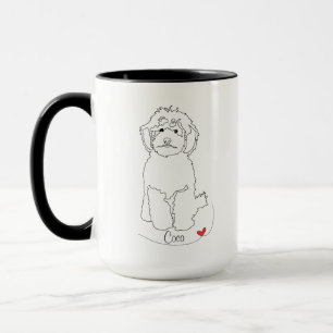 Poodle Huisdier Lijn Kunst met Naam Mok