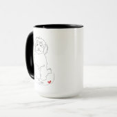 Poodle Huisdier Lijn Kunst met Naam Mok (Voorkant links)