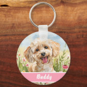 Poodle ID-hanger – Voeg naam & contact toe Sleutelhanger (Voorkant)