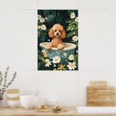 Poodle In Badposter, Grappige Hond Poster, Poodle Poster (Keuken)
