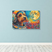 POODLE IN DE RUIMTE CANVAS AFDRUK (Insitu (Houten vloer))