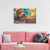 POODLE IN DE RUIMTE CANVAS AFDRUK (Insitu (Woonkamer))