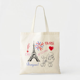 Poodle in Parijs Tote Bag
