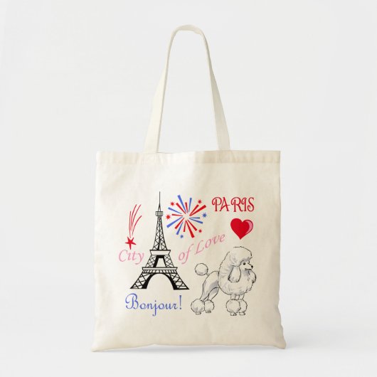 Poodle in Parijs Tote Bag (Voorkant)