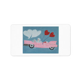 Poodle in Roze Cabriolet Etiket