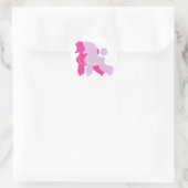 Poodle in roze roze ronde sticker (Tas)