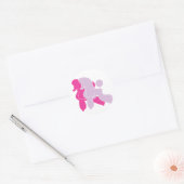 Poodle in roze roze ronde sticker (Envelop)