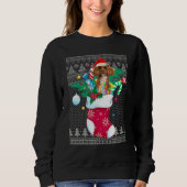 Poodle in Sock Funny Kerstmis Ugly Pajama mas SA Trui (Voorkant)