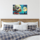POODLE IN SPACE-2 CANVAS AFDRUK (Insitu (Slaapkamer))