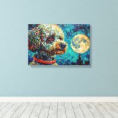 POODLE IN SPACE-2 CANVAS AFDRUK (Insitu (Houten vloer))