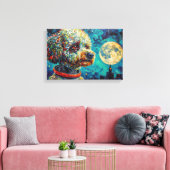 POODLE IN SPACE-2 CANVAS AFDRUK (Insitu (Woonkamer))
