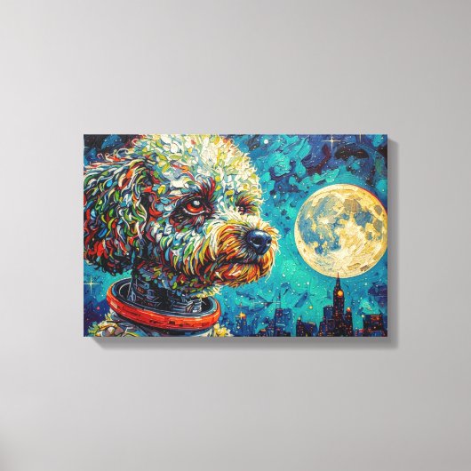POODLE IN SPACE-2 CANVAS AFDRUK (Voorkant)
