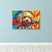POODLE IN SPACE-3 CANVAS AFDRUK (Insitu (Houten vloer))