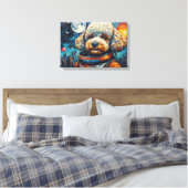 POODLE IN SPACE-4 CANVAS AFDRUK (Insitu (Slaapkamer))