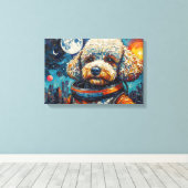 POODLE IN SPACE-4 CANVAS AFDRUK (Insitu (Houten vloer))