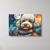 POODLE IN SPACE-4 CANVAS AFDRUK (Voorkant)