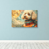 POODLE IN SPACE-5 CANVAS AFDRUK (Insitu (Houten vloer))