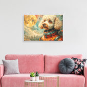 POODLE IN SPACE-5 CANVAS AFDRUK (Insitu (Woonkamer))