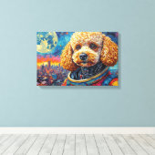 POODLE IN SPACE-6 CANVAS AFDRUK (Insitu (Houten vloer))