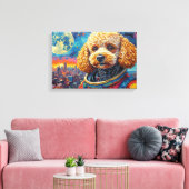 POODLE IN SPACE-6 CANVAS AFDRUK (Insitu (Woonkamer))