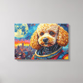 POODLE IN SPACE-6 CANVAS AFDRUK (Voorkant)