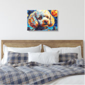 POODLE IN SPACE-7 CANVAS AFDRUK (Insitu (Slaapkamer))