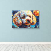POODLE IN SPACE-7 CANVAS AFDRUK (Insitu (Houten vloer))