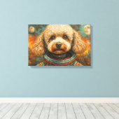 POODLE IN SPACE-8 CANVAS AFDRUK (Insitu (Houten vloer))