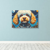 POODLE IN SPACE-9 CANVAS AFDRUK (Insitu (Houten vloer))