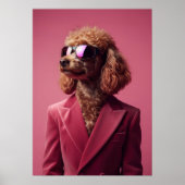 Poodle in Suit and Sunglasses Poster (Voorkant)