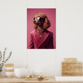 Poodle in Suit and Sunglasses Poster (Keuken)