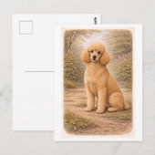 Poodle in vintage stijl briefkaart (Voorkant / Achterkant)