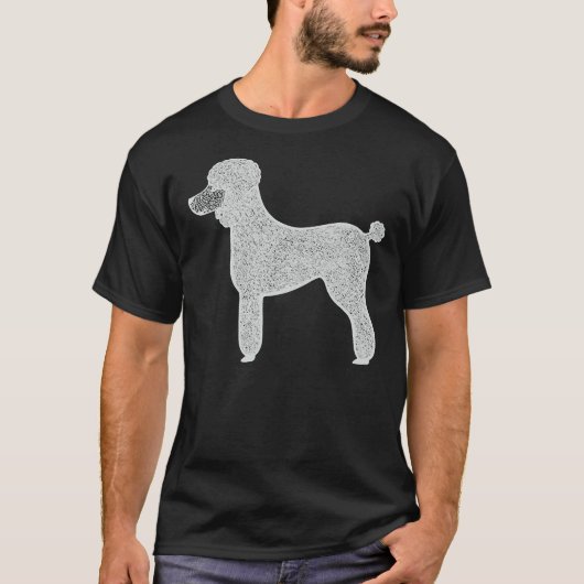 Poodle Ink Cute Dog On Eggplant T-shirt (Voorkant)