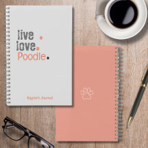 Poodle Journal Live Love Hard Hoesje Notitieboek