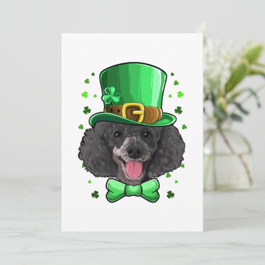 Poodle Kabouter Kostuum St. Patrick's Dag Feestdagenkaart (Staand voorkant)