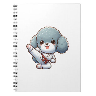 Poodle karate hoge trap vechtsport notitieboek