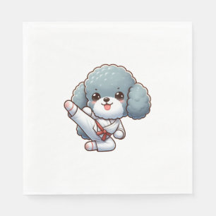 Poodle karate hoge trap vechtsport servet