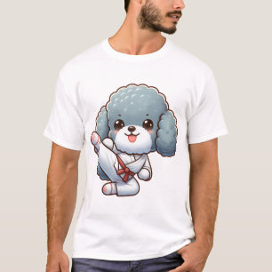 Poodle karate hoge trap vechtsport t-shirt