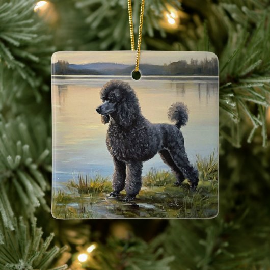 Poodle Keramisch Ornament (Boom)