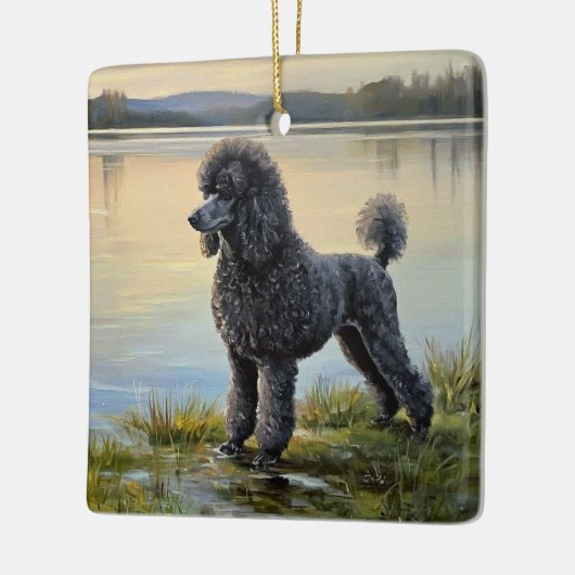 Poodle Keramisch Ornament (Links)