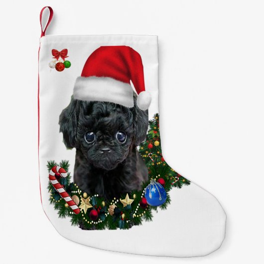 Poodle Kerst Kleine Kerstsok (Voorkant)