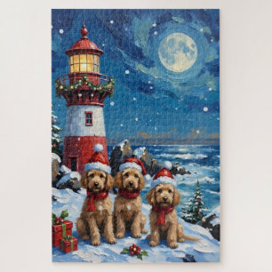 Poodle Kerst Lichtbaken Vakantie Legpuzzel