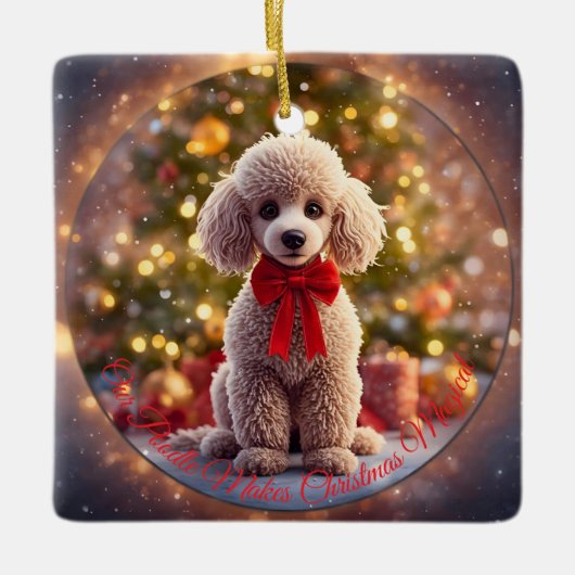 Poodle Kerst Ornament (Voorkant)