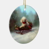 Poodle Kerst sneeuw winter  Keramisch Ornament (Rechts)