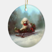 Poodle Kerst sneeuw winter  Keramisch Ornament (Links)