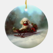 Poodle Kerst sneeuw winter  Keramisch Ornament (Achterkant)