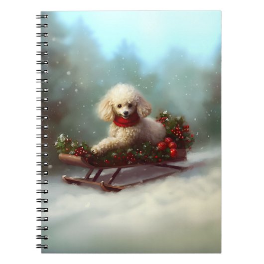 Poodle Kerst sneeuw winter Notitieboek (Voorkant)