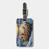 Poodle Kerstboot Vakantie Bagagelabel (Voorkant verticaal)