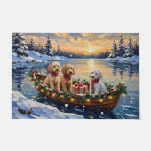 Poodle Kerstboot Vakantie Deurmat (Voorkant)